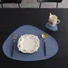 Tischsets 4 Teile/beutel Pads Nordic PU Leder Tischset Mit Kleinem Set Wasserdichte Isolierung Matte El Hause Geschirr Pad