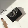 Monedero de mujer de diseñador, minitarjetero coreano fino y corto con sobre vintage personalizado