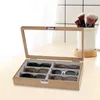 Schmuckbeutel 6 Slots Sonnenbrille Display Aufbewahrungsbox Holz Home Gadget Brillenetui Halter Schublade Sammlung Vitrine für Frauen Männer