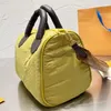 Designer Women Econyl Nylon Speedy 30 Tote Bag Embroidered Monograms Pattern Shoulder Handbags Lady Crossbody Strap Shopping Travel Pillow Handbag