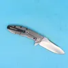 M1227 0562CF Flipper Folding knife D2 Drop Point Satin Blade Carbon Fiber with TC4 Titanium Alloy Handle Ball Bearing Washer Fast Open EDC pocket Folder Knives