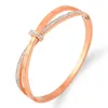 Bangle roestvrijstalen sieraden kristallen armbanden kruisen Romeinse cijfers voor vrouwen die van geschenken houden groothandel