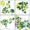 Decorative Flowers Wreaths Vosarea Simation Rose Rattan Flower Garland Wedding Party Artificial Vines Decoration Drop Delivery Hom Otgrs