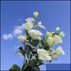 Flores decorativas grinaldas 4 cabe￧as Eustoma flor artificial decora￧￣o de casamento de seda casa
