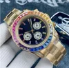 Drop 40mm de relógio masculino de 40mm MECHONICO MECHONICATES RELAÇÕES RAINBO DE ARCULHO RAINBOW DIAMIA SAPPHIRE SAPPHIRE IMPRESSÃO WR240Y