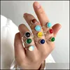 Sanat ve El Sanatları Moda Doğal Taş Yüzüğü El yapımı bohem takı hediye Kristal Kadınlar için Doğum Günü Partisi Yüzükler Ayarlanabilir Sporlar20 DH4AX