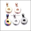 Arts And Crafts Sier Gold Rose Color 18Mm Snap Button Charms Connector Pendant Jewelry Making Diy Necklace Earrings Bracelet Supplie Dhvlm