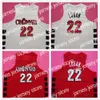 Camisas de basquete Cincinnati Bearcats College Steve Logan # 22 Camisa de basquete masculina retrô vermelha branca com número personalizado costurado e nome