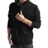 Men's Sweaters Skin-touch Trendy Slim Fit Stretchy Cuff Pullover Sweater Temperament Men Long Sleeve For Working