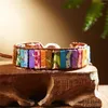 Bangle 6pcs handgjorda flerfärgade naturliga turkoser Stenarmband Justerbara läderfolor par armband kreativa gåvor för flickor