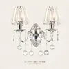 Lampy ścienne kreatywne lampa europejska kryształowa sypialnia leniwa nocna el luksusowa świeca schodowa