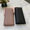 Designers Cowhide Leather Long Wallet Coin Purses Interior Zipper Pocket Black Pink Women Fashion Luxurys Handbags Purse Card Hold208U