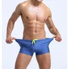 Underpants #S-XL Men Low Waist Drawstring Underwear Solid Color Boxers Beachwear Swimming Trunks Swimwear