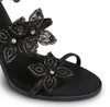 최고 고급 Renes Floriane Jewel Sandals Shoes Caovillas Pumps Sexy Crystals Flower Spiral Ankle Strap High Heel Party 웨딩 드레스 EU35-43.Box