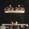 Lustres salon lustre éclairage k9 cristal luxe hall villa LED Postmodern hong kong style art suspendu lampe