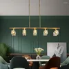 Chandeliers Deyidn Modern Copper Crystal Chandelier Lamp Luxury American Long Dining Table Bar Living Room Home Interior Lighting