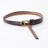 Belts Real Cowskin Leather Belt Fashion Alloy Buckle Retro Ladies Thin Genuine For Women Wild Jumpsuit Ceinture