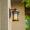 Wall Lamp Retro American Glass Outdoor Rainproof Light Garden Yard Corridor Proch Villa Balcony