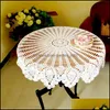 Table Cloth 80Cm Ins Handmade Hollow Woven Tablecloth Kitchen Dining Room Restaurant Crochet Round Cotton Mat Decor Drop Delivery Ho Otpti