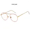 Sunglasses Frames 2022 Samjune Arrival Women Round Clear Frame Eyeglasses Transparent Gold Glasses Metal Vintage Prescription Eyewear