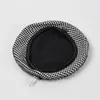 Berets Fashion INS Zipper Beret For Women Houndstooth Ladies Wedding Hat Trendy Leather Edging Winter Painter Outdoor