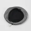 Berets Fashion Ins Zipper Beret voor vrouwen Houndstooth dames trouwhoed trendy lederen randen winterschilder buiten