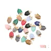 Arts And Crafts Natural Arrowhead Cone Semiprecious Stone Charms Rose Quartz Healing Reiki Crystal Pendant Diy Necklace Earrings Wom Dhrxs