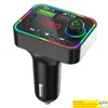 F4 Trasmettitore FM Bluetooth per auto Retroilluminazione colorata Adattatore radio wireless Vivavoce TF Card Lettore MP3 Caricatore USB PD