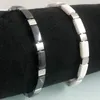 Braccialetti a maglie Bracciale in ceramica bianco/nero per donna Ioni negativi al germanio Assistenza sanitaria Uomini magnetici Coppia Gioielli da polso maschili