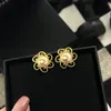 Designer Fashion Sun Flower Studs Litury Gold Letter Brincho Jóias criativas de primavera Mulheres adoram brincos C 925 Stud prateado com tampa de caixa