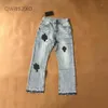 Pantaloni designer jeans viola preparano vecchi pantaloni cromati lavati per il cuore stampe da cuore da donna long stiler74k 97