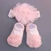 Hair Accessories 2Pcs/Set Born Baby Headband Socks Cute Crown Bows Girl Headbands Infant Girls Band Haarband