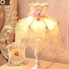 Table Lamps European Desk Lamp Princess Room Bedroom Resin Lace Shade Modern Light Wedding Party Decoration