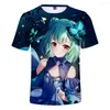 T-shirt da uomo HOLOLIVE VTuber Uruha Rushia 3D Primavera Estate Stile preppy Uomo / Donna Abbigliamento da strada T-shirt Giovanile Kawaii Innovazione retrò