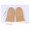 five fingers gloves Women Warm Real Sheepskin Mittens Fur Wrist Trim Ladies Fashion Matte