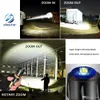 Wodoodporna latarnia LED z kolbą Twórcy Bok Rotary Zoom 3 Tryby oświetlenia zasilane przez baterię 18650 do biwakowania