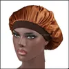 Beanie/Skull Caps Wide Band Elastische Solid Color Satijnen Night Hat For Women Girl Soft Slee Bonnet Beanie Fashion Headwar Drop Lever Dh1vz
