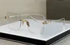 Rimless Square Solglasögon Gold Metal Grey Gradient Solglasögon Solglasögon Skuggor Ögade UV400 -skydd med låda