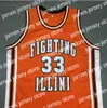 قمصان كرة السلة #5 Deron Williams #13 Kendall Gill #25 Nick Anderson #33 Kenny Battle Illinois Fighting Illini Retro Basketball Jersey Mensed