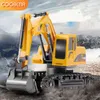 Electric/RC RC Excavator Bulldozer Toy 1 24 Truck Crane Electric Vehicle RTR Kid Gift Mini Remote Control Alloy Plastic Engineering Car Dump T221214 240315