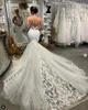 Abiti da sposa a sirena in pizzo tulle spiaggia cinghie applique abiti da sposa floreali senza schienale Vestido de novia para civil sencillo