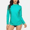 여자 수영복 아트라코 수영복 발진 가드 여자 셔츠 긴 소매 발진 붕대 붕대 서핑 다이빙 셔츠 UPF 50