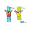 Bebek oyuncak sozzy çorap oyuncaklar hediye peluş bahçe böcek bilek çıngırak 3 stil eğitim sevimli parlak renk drop dağıtım hediyeleri öğrenme E5326962