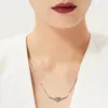 Chaînes Saint Valentin Étincelant Wishbone Coeur Collier Collier 925 Bijoux En Argent Sterling Chaîne Pendentif Colliers Pour Femmes Hommes