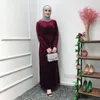 Etnik Giyim Müslüman Uzun Elbise Abaya Autumntasses 2022 Femme Musulman LSM103 için Lüks Türkiye Sash