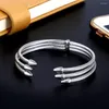 Bangle trendy multi-layer pijl charme sportieve mannen dames armbanden zachte ketting roestvrij staal open manchet wrapbanden