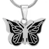 Pendant Necklaces IJD8051 316L Stainless Steel Butterfly Memorial Urn Keepsake Cremation Necklace Memory Pet Animal Ashes Jewelry