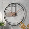 Wall Clocks Antique Clock Japanese Round Metal 3d Arabic Numbers Rustic Aesthetic Relogio Parede Living Desk Decoration