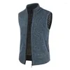 Men's Sweaters Spring Men's Sleeveless Vest Round Collar Jackets Sweater Zipper Korean Style Outerwear Classical Basic Solid Color Coat