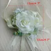 Fiori decorativi 1pc Fiore artificiale per un matrimonio Polso Corsage Of BrideBridesmig Seta Champagne Rose Decor Decoracao Mariage